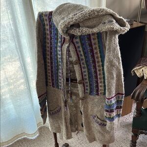 Lost Horizons Cozy Hooded Knit Cardigan-Kettle Dyed Wool